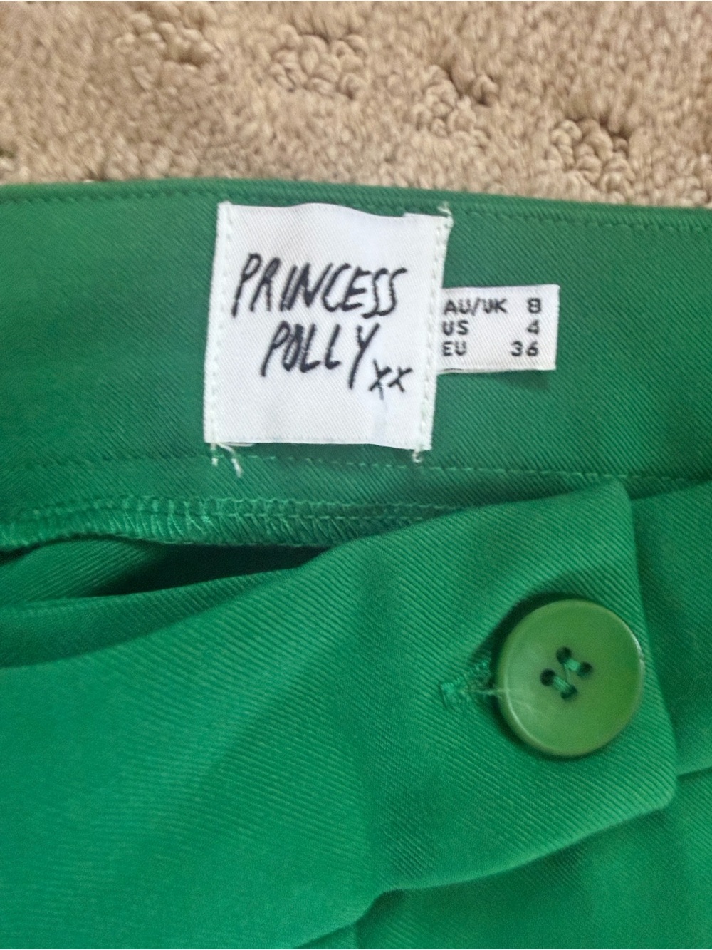 Princess Polly Emerald Green High-Waist Wide Leg Pants - Picture 5 of 5